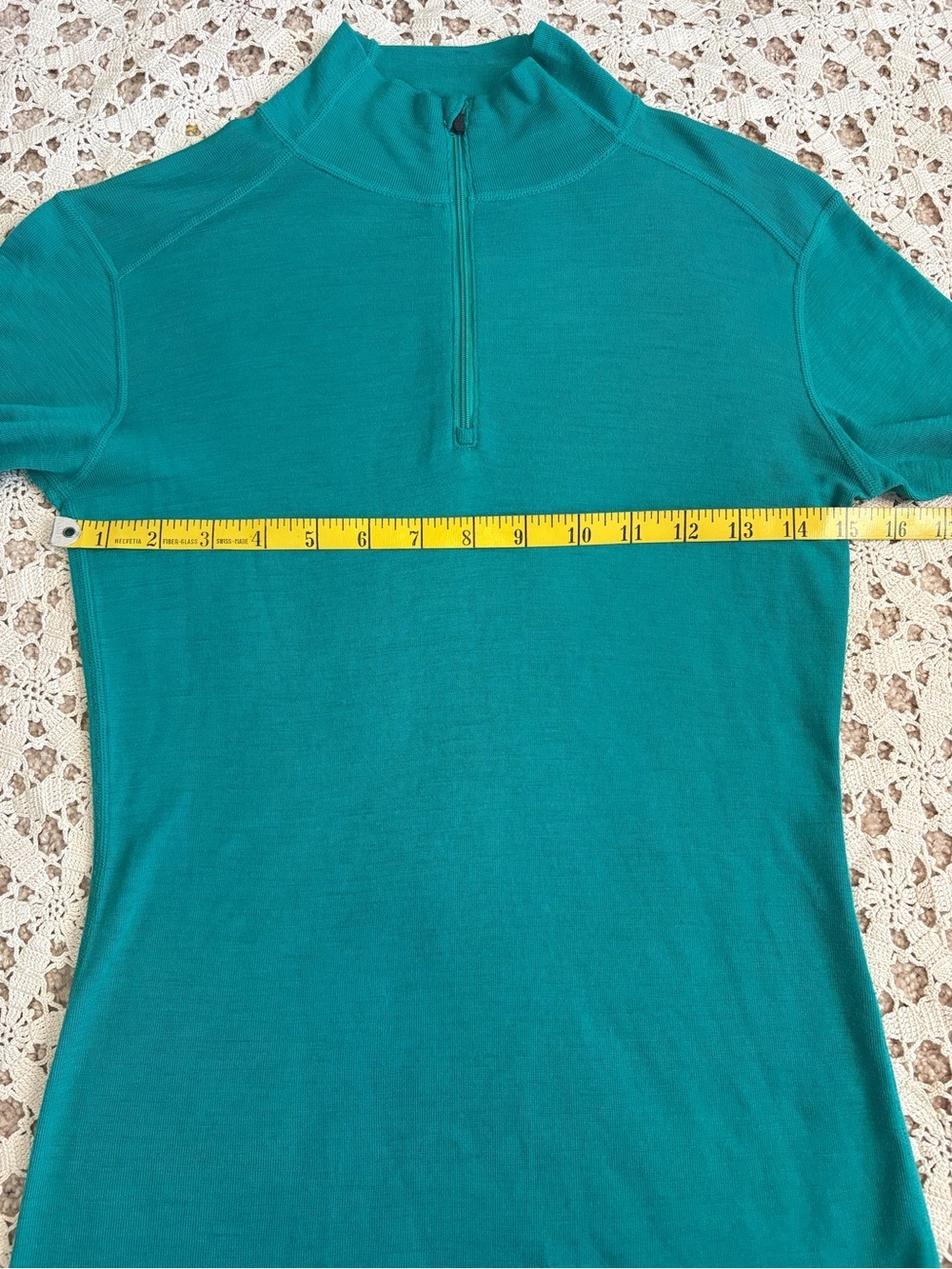 ibex Woolies 1 Women’s Quarter Zip Baselayer Teal Size Small - Picture 4 of 7